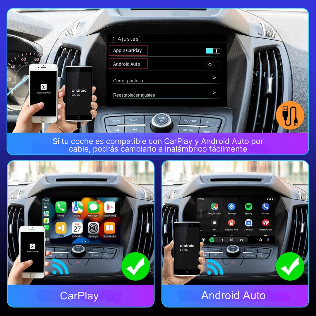 LinkBox: Convertidor inalámbrico CarPlay/Android Auto