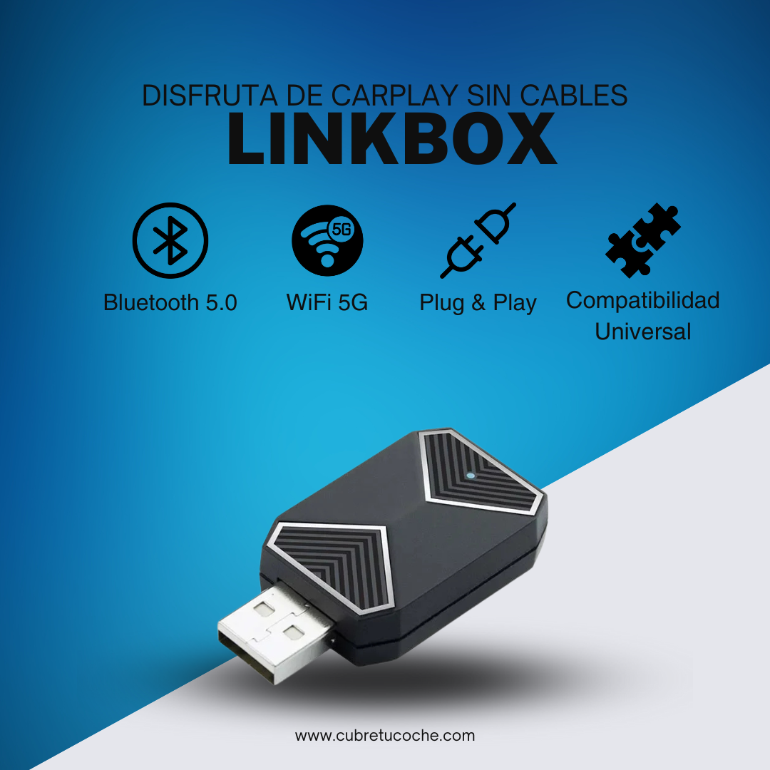 LinkBox: Convertidor inalámbrico CarPlay/Android Auto